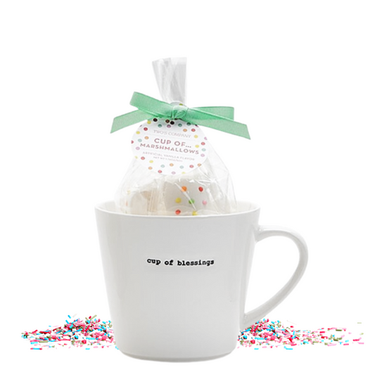 "Cup of Blessings" Mug with Confetti Vanilla Flavored Marshmallows