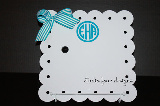 Scalloped Metal Magnetic Board w/Stand