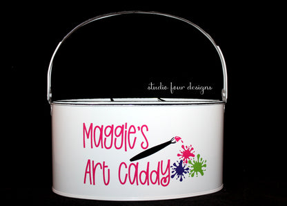 Personalized Metal Art Caddy for Supply Organization