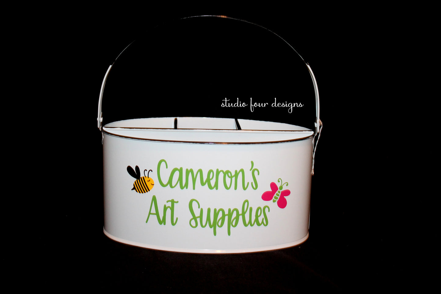 Personalized Metal Art Caddy for Supply Organization