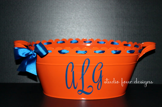 Personalized Metal Scalloped Tub