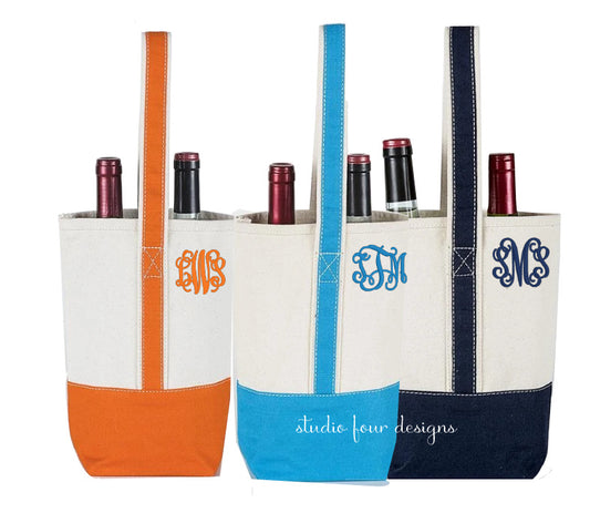 Personalizd 2-Bottle Chic Wine Bag Holder