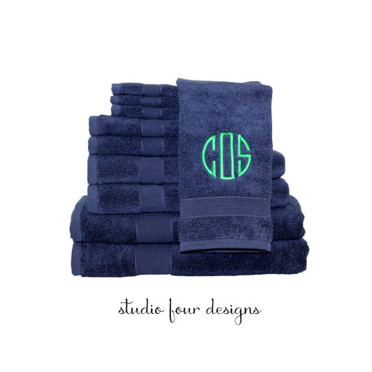 4 Piece Monogrammed Towel Set