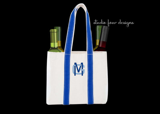 Personalizd 4-Bottle Chic Wine Bag Holder