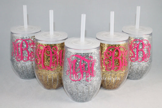 Glitter Wine Acrylic Tumbler