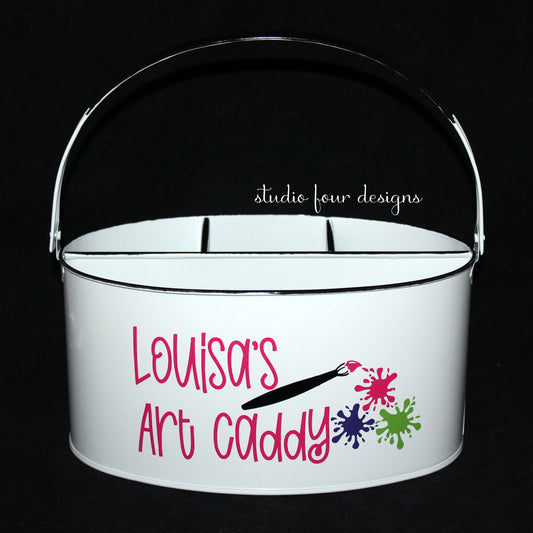 Personalized Metal Art Caddy for Supply Organization