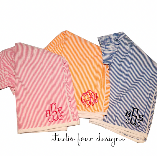 Seersucker Spa Towel Wrap